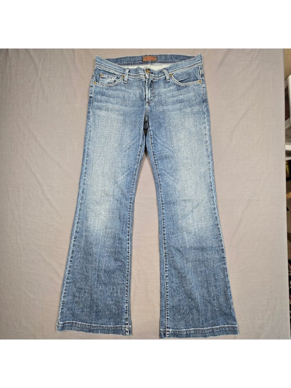 James Jeans Womens Size 31 Flare Leg Dry Aged Denim Blue Y2K Low Rise
